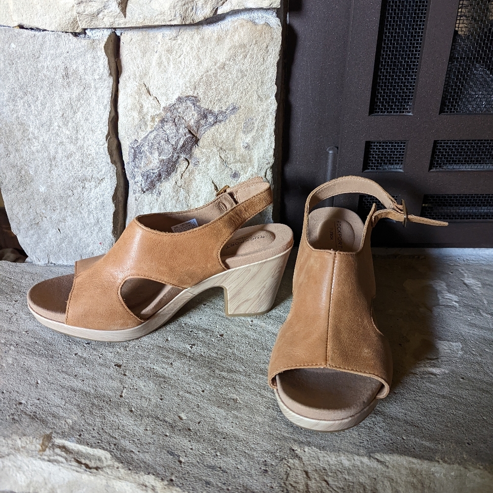 Women's Rockport Vivianne Cutout Heeled Slingback Sandal 